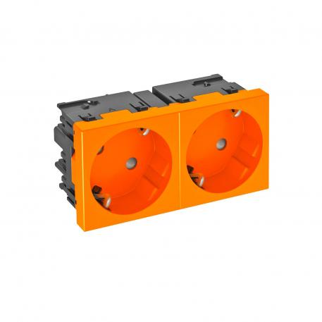 Socket 33°, Connect 45, protective contact, double, pure orange 