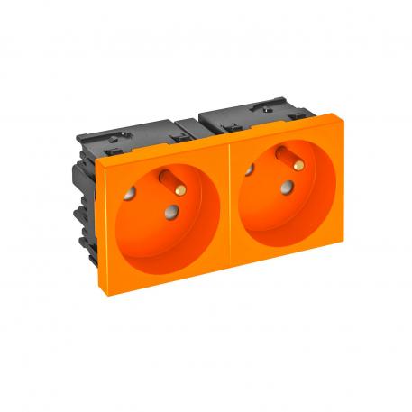 33° socket, Connect 45, with earthing pin, double, pure orange 