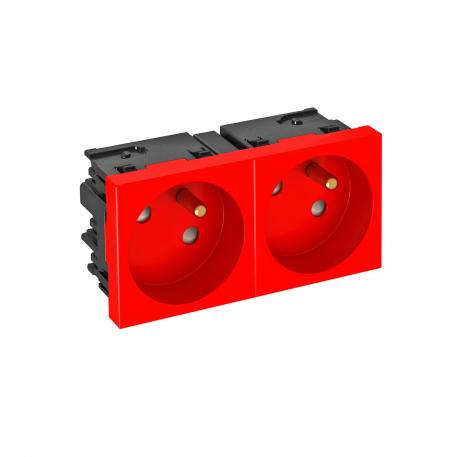 33° socket, Connect 45, with earthing pin, double, signal red 
