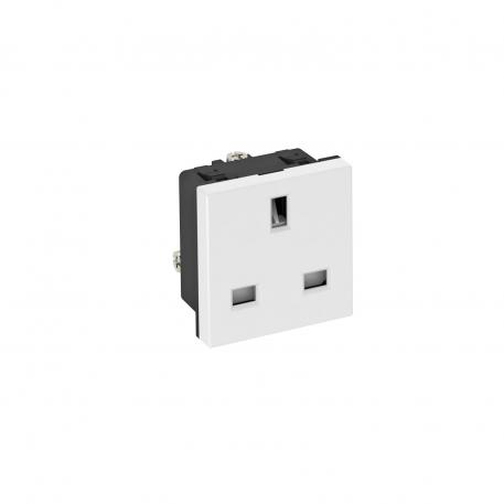 0° socket, British Standard, single Pure white; RAL 9010