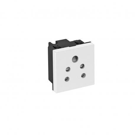 0° socket, India, combination IA6A3-EURO, single Pure white; RAL 9010