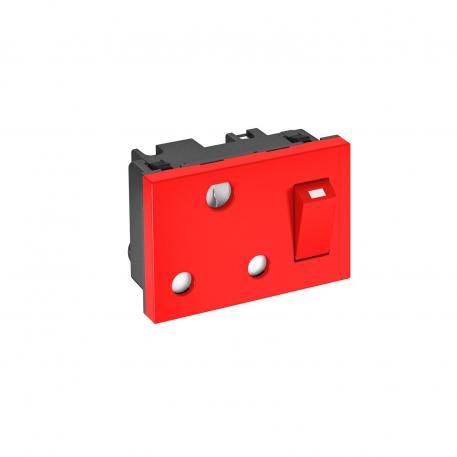 0° socket with switch, South Africa/India, 16 A, encoded version, single Signal red; RAL 3001