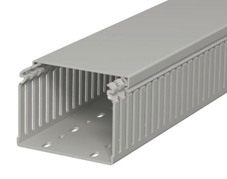 Wiring trunking, type LKV 75100 2000 | 100 | 75 | Base perforation | Stone grey; RAL 7030