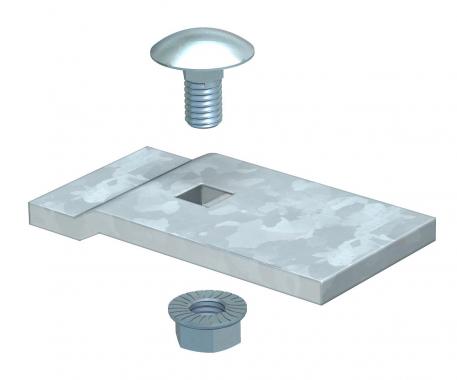 Clamping piece LKS 60/4 FTK, light grey 110 | Steel | PES50 - Polyester/epoxy/corrosion protection | 