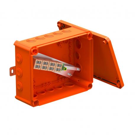 FireBox T250 con juntas insertables, bornes dobles 225x173x86 |  | IP66 | 9 x M25 7 x M32 | naranja; RAL 2003