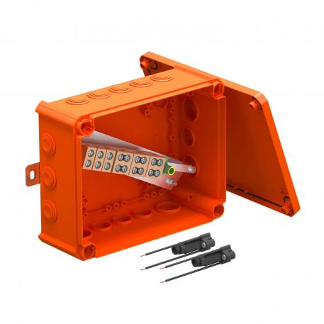 FireBox T250 con juntas insertables, 2 portafusibles 225x173x86 |  | IP66 | 9 x M25 7 x M32 | naranja; RAL 2003