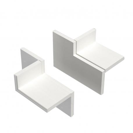 Wall connection set, 2-sided, for corner mounting, duct height 40 mm, pure white