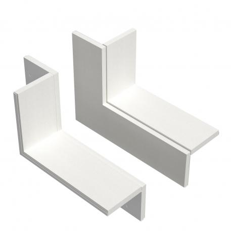 Wall connection set, 2-sided, for corner mounting, duct height 120 mm, pure white