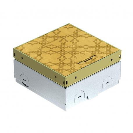 UDHOME-ONE floor socket, without floor covering recess, freely equippable, brass, decorative plate: oriental 