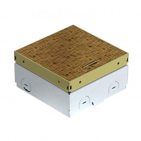 UDHOME-ONE floor socket, without floor covering recess, freely equippable, brass, decorative plate: hammer blow 