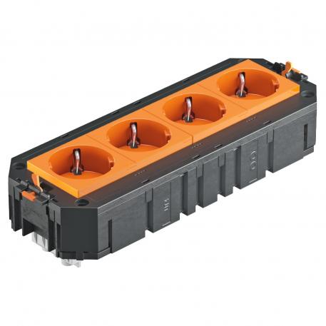 UTC4 with 4 protective contact sockets, orange 218