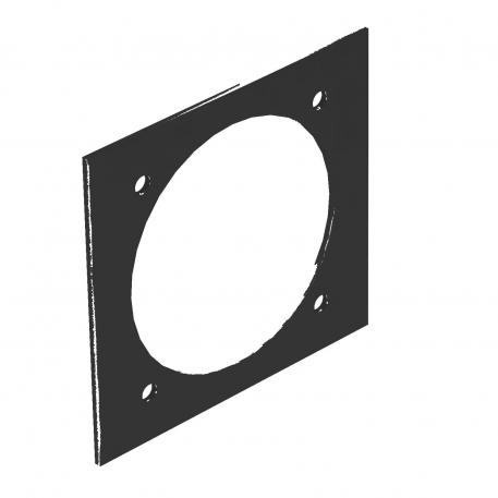 Cover plate, Telitank T12L, installation opening for CEE device with 60 mm fastening track Graphite black; RAL 9011