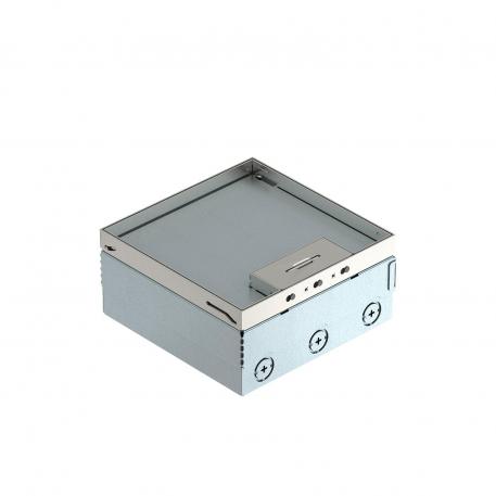 UDHOME4 floor box, with universal support UT3, triple VDE, stainless steel