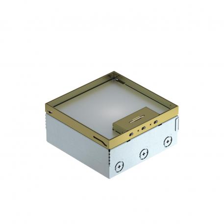 UDHOME4 floor box, with universal support UT3, triple VDE, brass 15