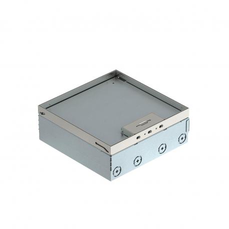 Floor box UDHOME9, two double VDE, stainless steel