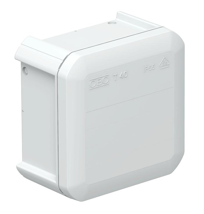 Junction box T 40, closed 77x77x46 | | IP55 | None | Light grey 